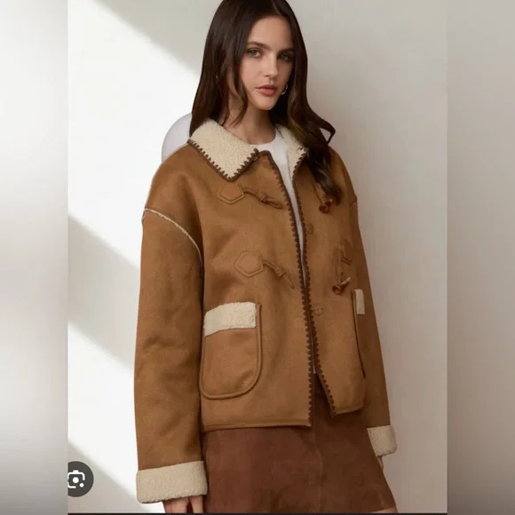 Altar'd State Brown Teddy Jacket - Picture 1 of 6